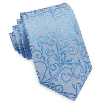 Light Blue Floral With Highlights Mens Tie