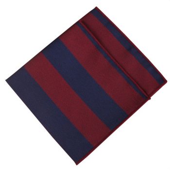 Dark Red With Navy Blue Stripes Pocket Square