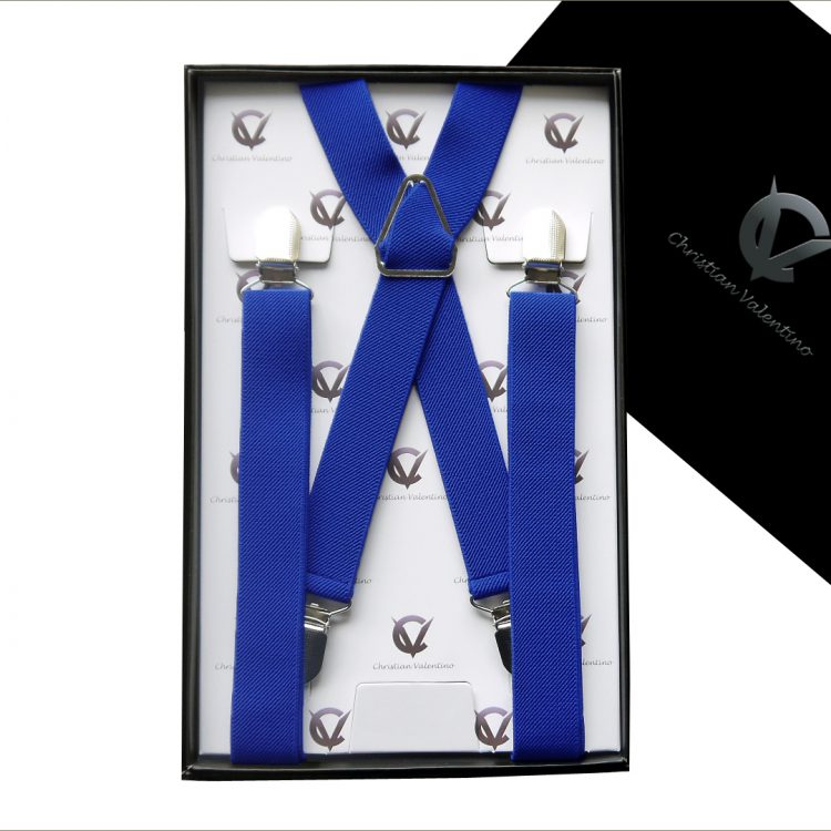 Royal Blue X2.5cm Men's Extra Large Braces Suspenders
