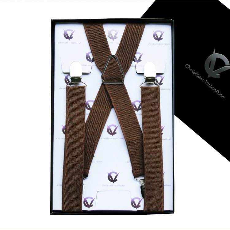 Mid Brown X2.5cm Men's Braces Suspenders