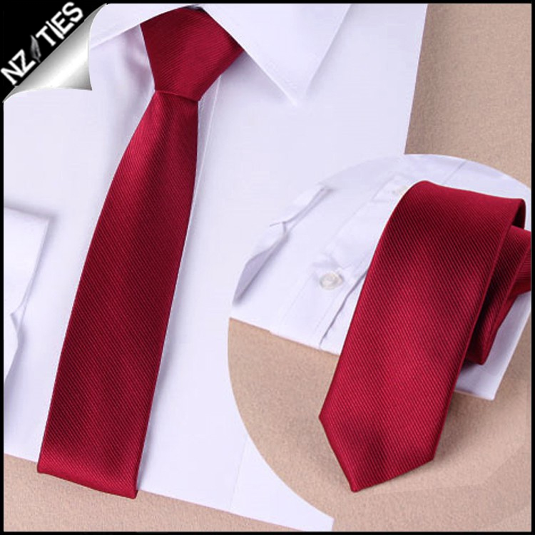 Mens Scarlet Red Zipper Necktie 2