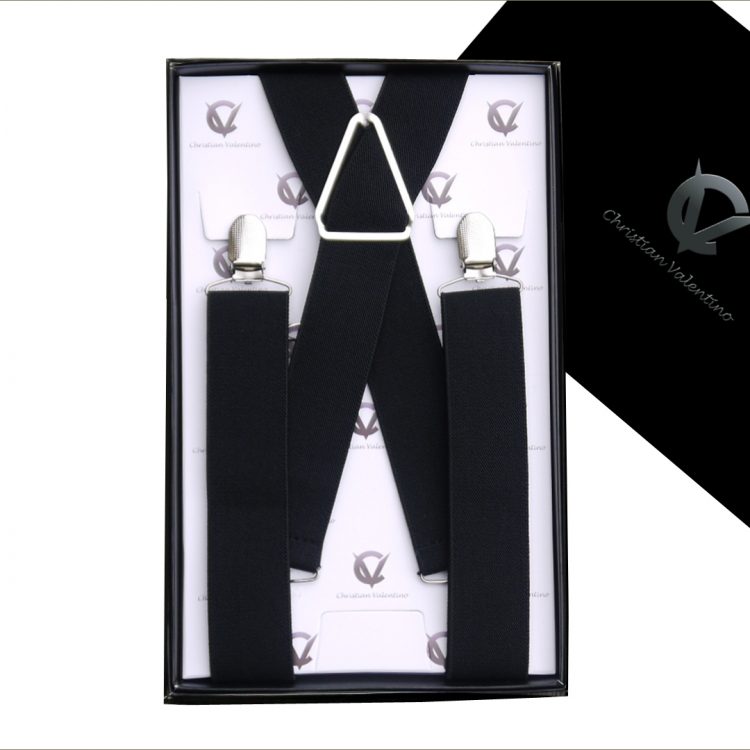 Black X3.5cm Men's Braces Suspenders