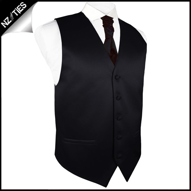 Boy's Black Waistcoat Vest 26" / 67cm 4XS 4