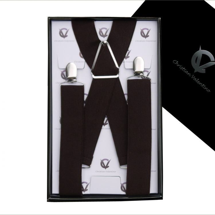 Dark Brown X3.5cm Men's Braces Suspenders