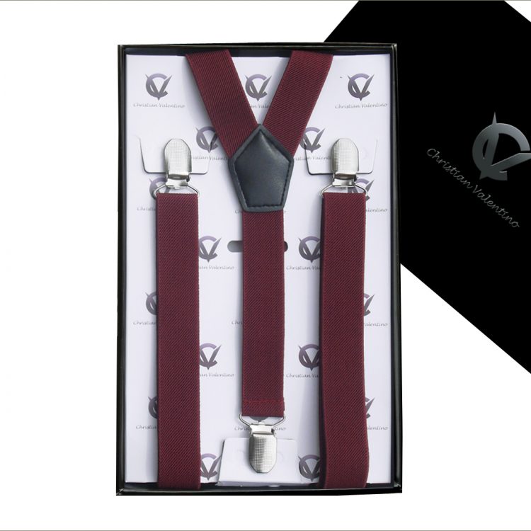 Boy's Burgundy Y2.5cm Braces Suspenders