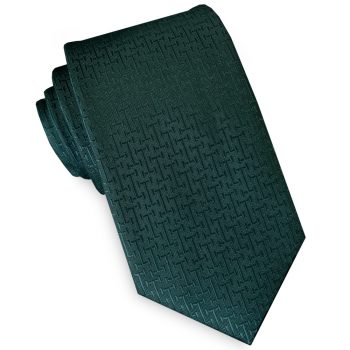 Dark Green Bar Texture Mens 7cm Tie