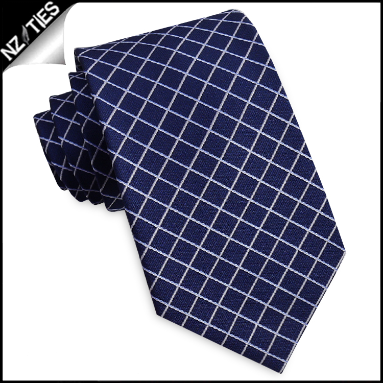 Dark Blue with White Diamonds Mens Necktie | Texture Ties