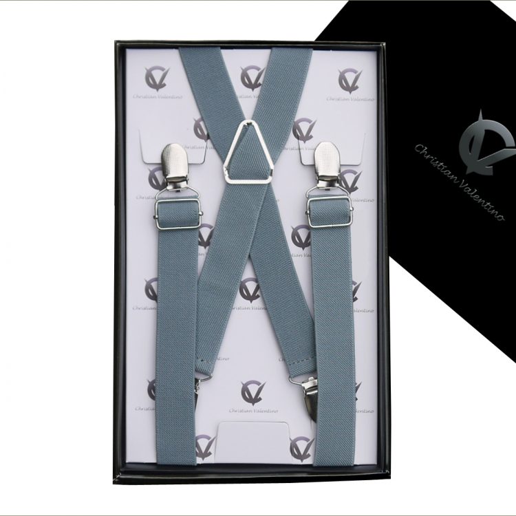 Mid Grey X2.5cm Men's Braces Suspenders