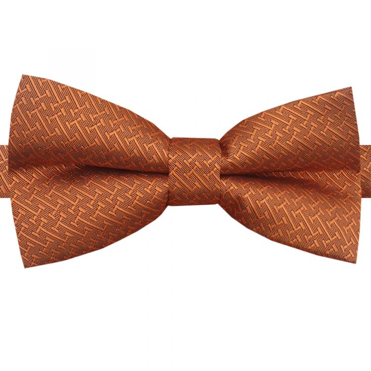 Burnt Orange Bar Texture Bow Tie