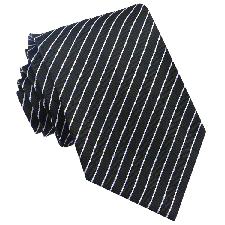Black & White Crosshatch Mens Tie