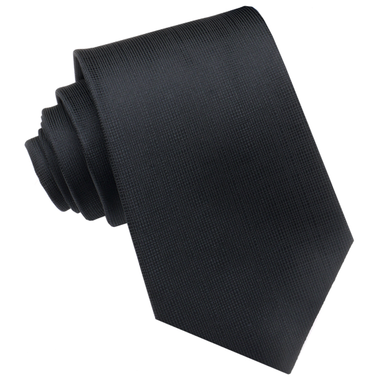 Black with Micro Check Texture Mens Tie