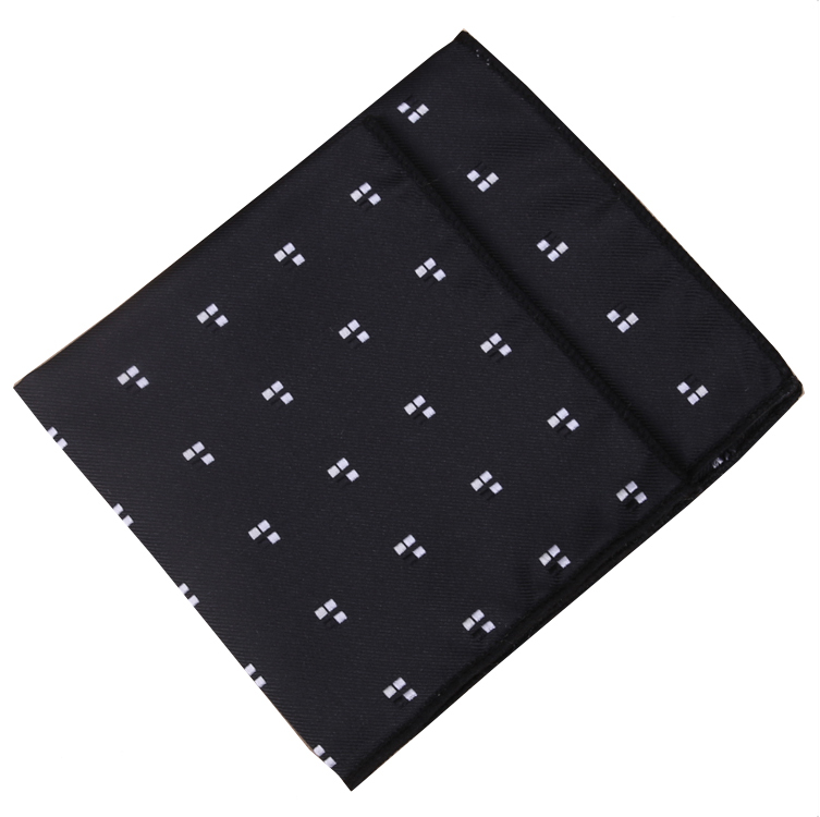 Black with White Squares Pocket Square | Texture Ties