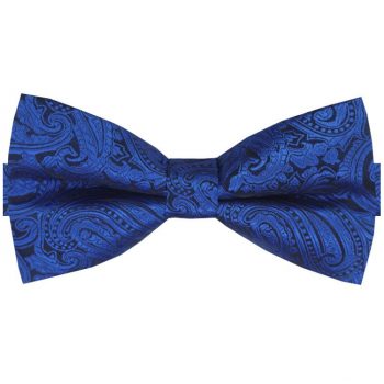 Blue & Black Paisley Design Bow Tie