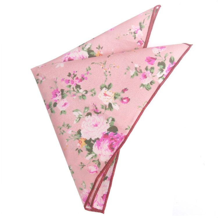 Pink with Fuschia Floral Pattern Pocket Square