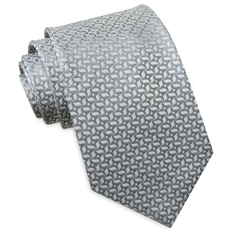 Silver with Pinwheel Texture Mens Tie | Texture Ties