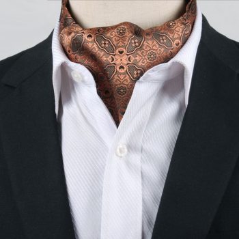 Men’s Black & Bronze Filigree Ascot Cravat