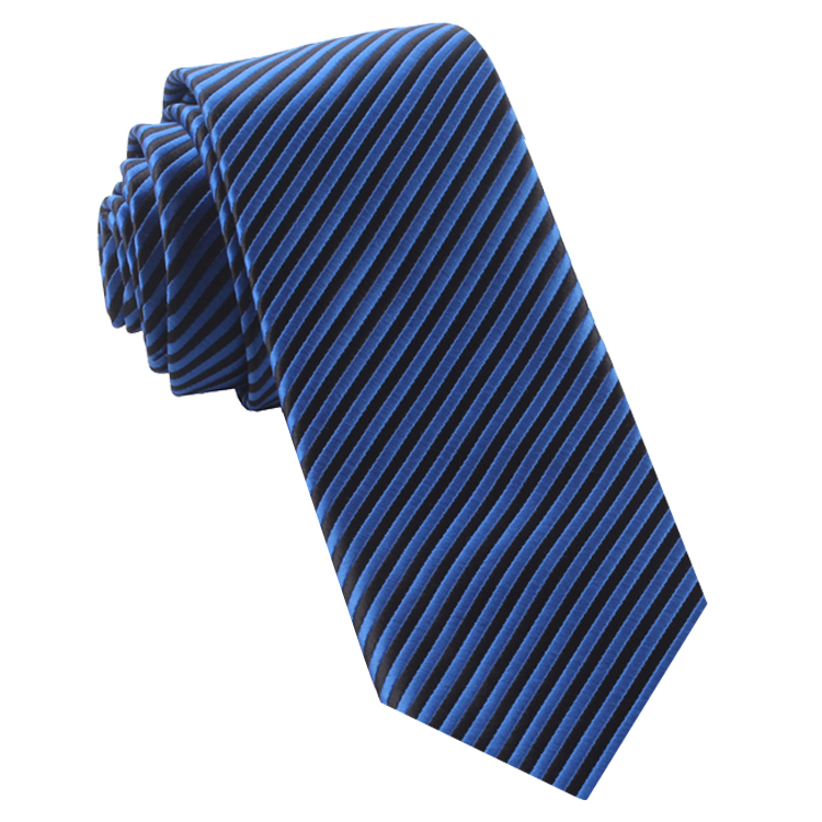 Blue & Black Thin Stripes Mens Tie