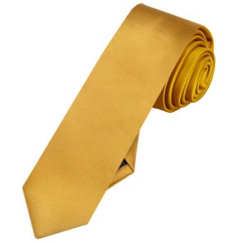 Mens Classic Gold Skinny Tie