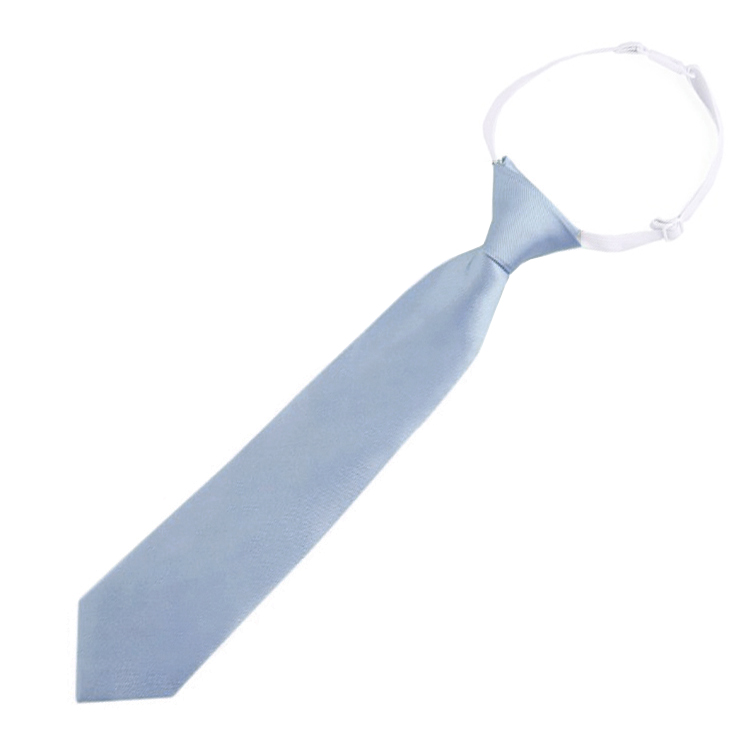 Dusty Blue Boy's Elastic Tie