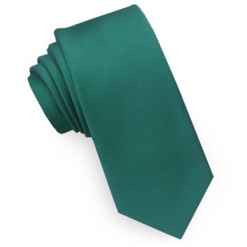 Emerald Green Ribbed 6cm Mens Slim Tie