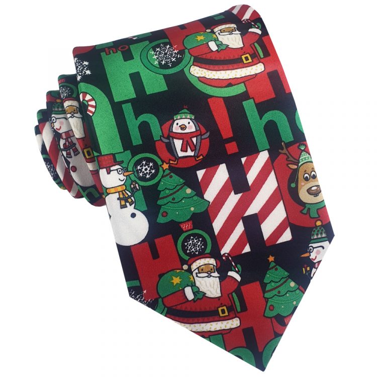 Black Christmas Buddies HoHoHo Tie