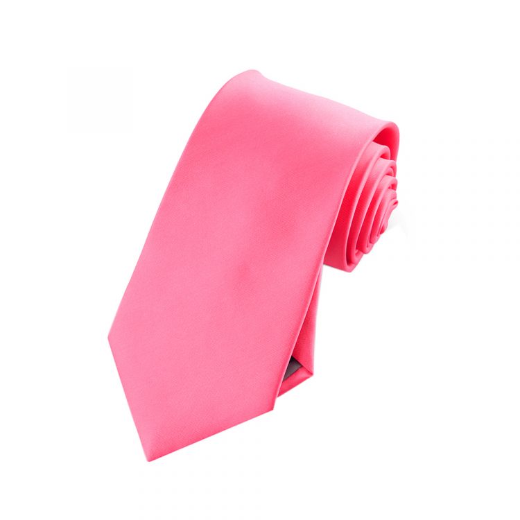 Boys Bright Hot Pink Plain Tie