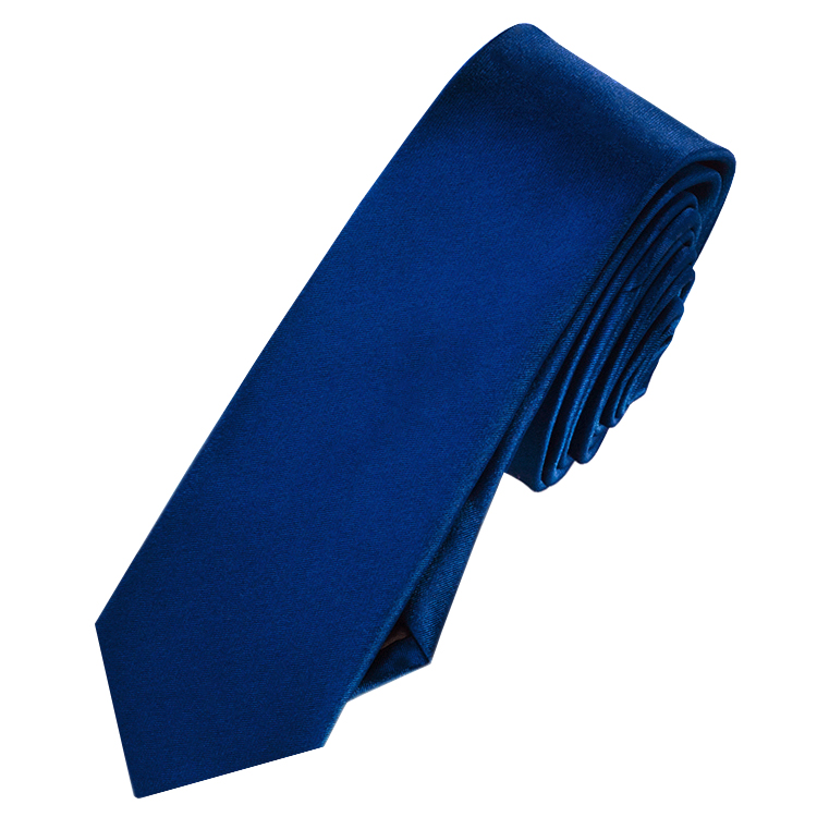 Mens Navy Blue Skinny Tie