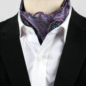 Men’s Purple & Blue Paisley Ascot Cravat
