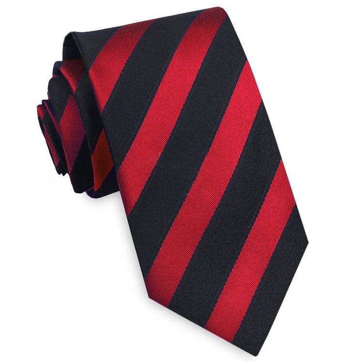 Mens Red & Black Stripes Skinny Tie | Texture Ties