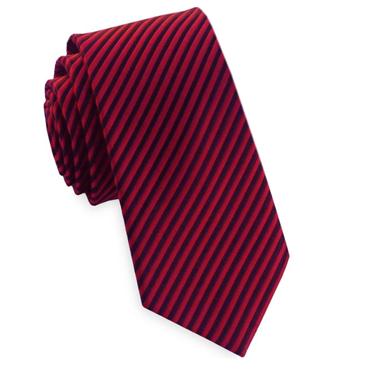 Red & Black Thin Stripes Mens Necktie