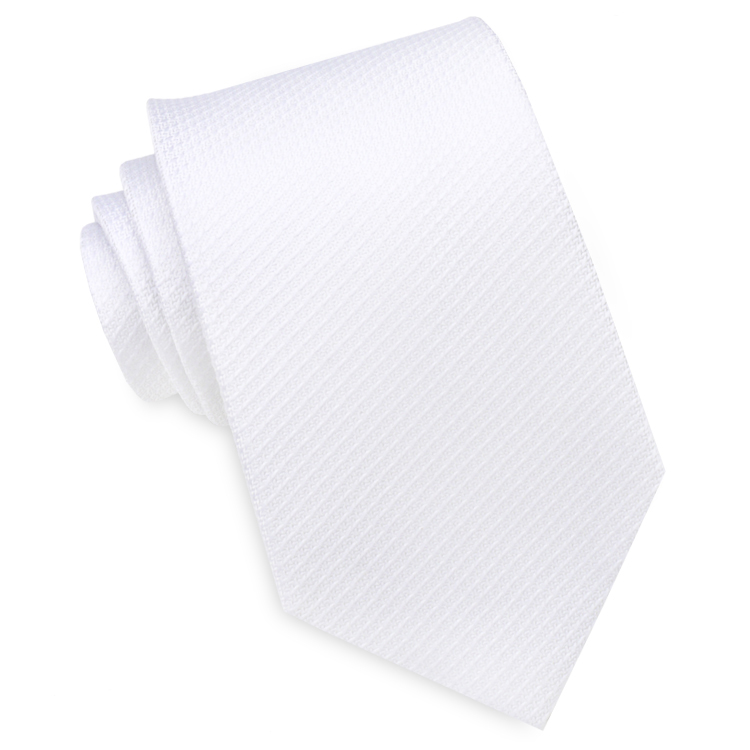 White Woven Texture Mens Tie