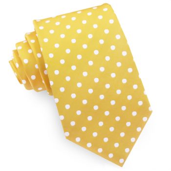 Yellow Polka Dot Mens Tie