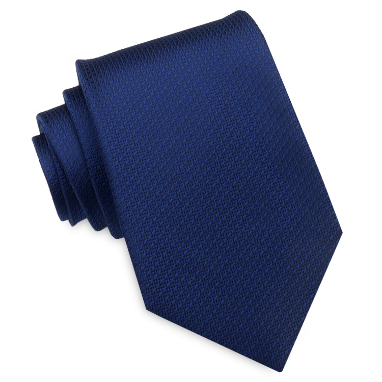 Dark Blue Woven Texture Mens Tie