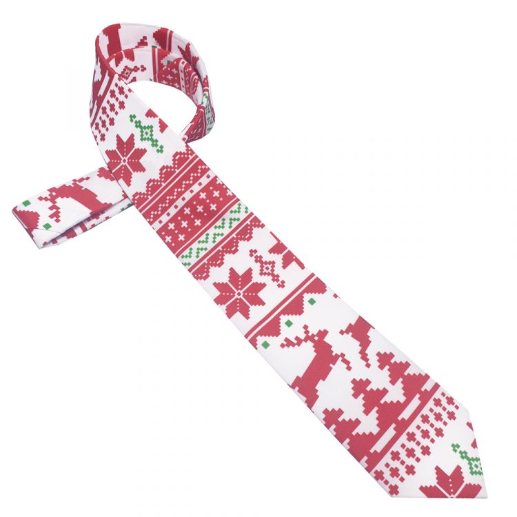Red & White Ugly Christmas Sweater Tie