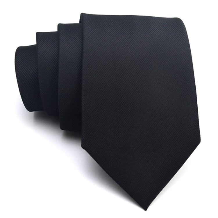 Black Ribbed Texture Mens Tie