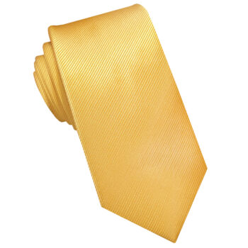 Yellow Ribbed 6cm Mens Slim Tie