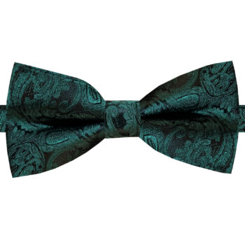 Green And Black Paisley Bow Tie