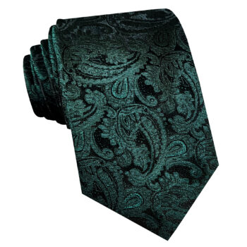 Green And Black Paisley Mens Tie