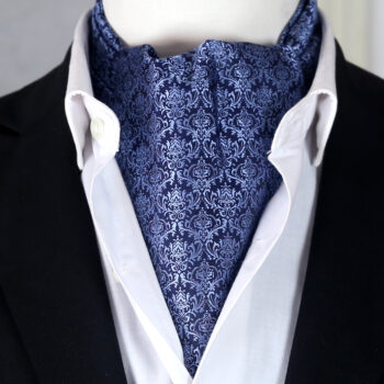 Light & Dark Blue Filigree Ascot Cravat