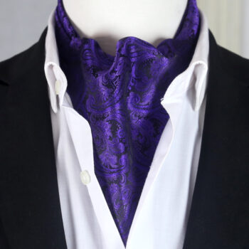 Purple And Black Paisley Ascot Cravat