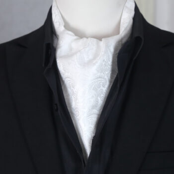 White Paisley Ascot Cravat